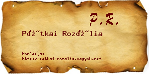 Pátkai Rozália névjegykártya
