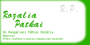 rozalia patkai business card