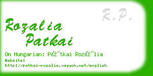 rozalia patkai business card